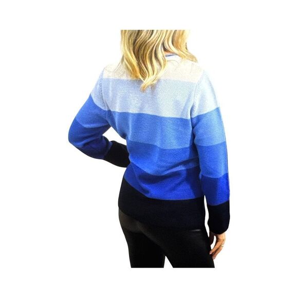 Rabe Multi-Tonal Blue Stripe With Embroidered Detail. - Picture 2 of 10